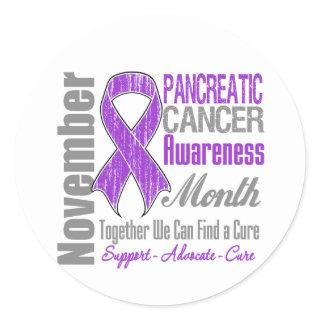 Together We Can Find a Cure - Pancreatic  Cancer Classic Round Sticker