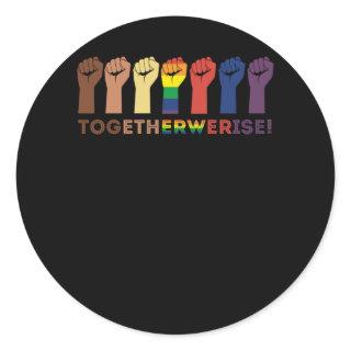 Together We Rise Equality Social Justice Classic Round Sticker