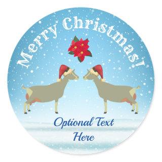 Toggenburg Dairy Goat Christmas in the snow Classic Round Sticker