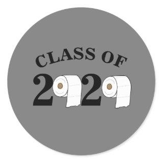 toilet paper roll class of 2020 funny graduation classic round sticker