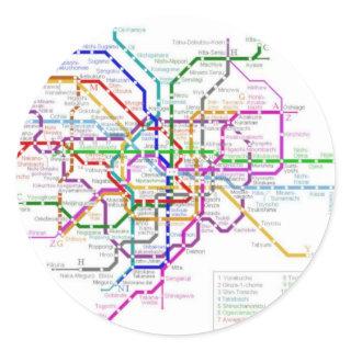 Tokyo Metro Map Classic Round Sticker