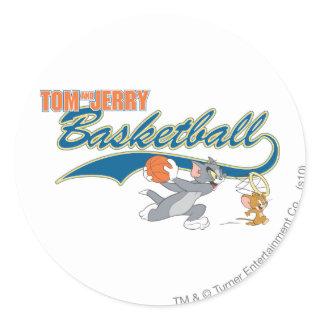 Tom and Jerry Basketball 5 Classic Round Sticker