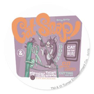 Tom and Jerry Cat Snap Classic Round Sticker