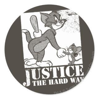 Tom And Jerry Justice the Hard Way Classic Round Sticker
