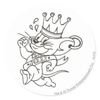 Tom and Jerry King Jerry Classic Round Sticker