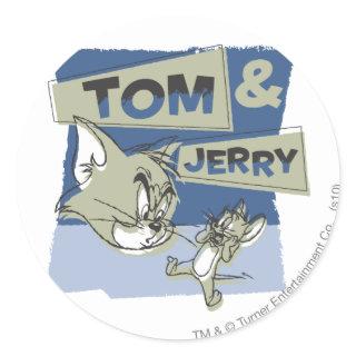 Tom and Jerry Scaredey Mouse Classic Round Sticker