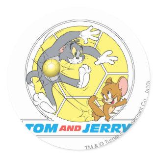 Tom and Jerry Soccer (Football) 8 Classic Round Sticker