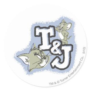 Tom and Jerry T&J Logo Classic Round Sticker