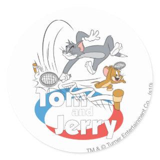 Tom and Jerry Tennis Stars 7 Classic Round Sticker