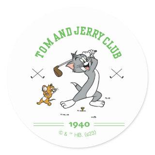 Tom & Jerry Golfing Club 1940 Classic Round Sticker