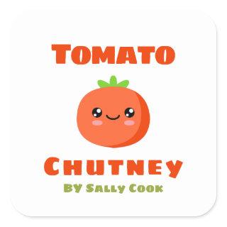Tomato chutney square sticker