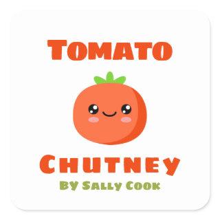 Tomato chutney square sticker