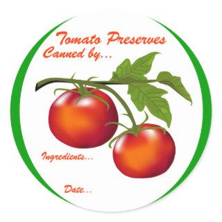 Tomato Preserves Canning label