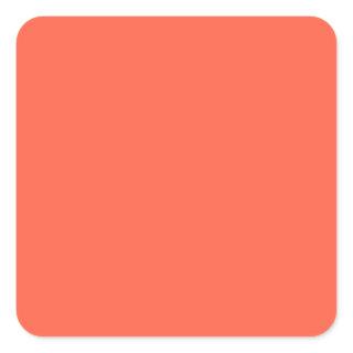 Tomato Red FF6347 Color, With Option to Add Image Square Sticker