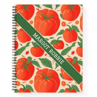 Tomato Retro Colorful Personalized Pattern Notebook