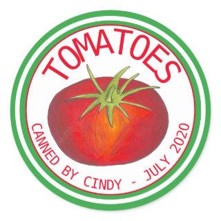 Tomato Sauce Tomatoes Vegetables Canning Canned By Classic Round Sticker