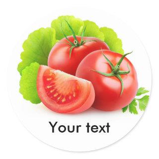 Tomatoes and lettuce classic round sticker