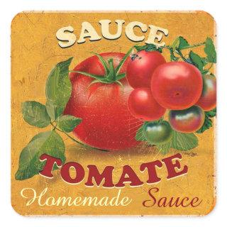 TOMATOES KITCHEN PRESERVES ,CANNINGS ,TOMATO SAUCE SQUARE STICKER