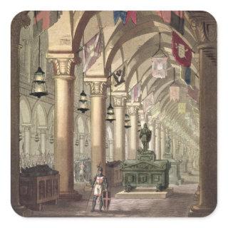 Tombs of the Knights Templar, c.1820-39 (aquatint) Square Sticker