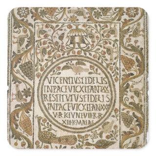 Tombstone with an epitaph square sticker