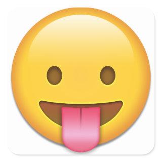 Tongue-Out Cheeky Emoji Square Sticker