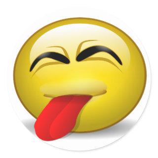 Tongue Out Classic Round Sticker