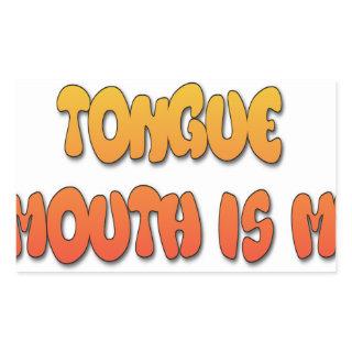 Tongue Tied: Funny Tongue Quote Colorful Text Art Rectangular Sticker