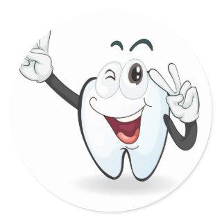 tooth classic round sticker