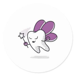 Tooth fairy classic round sticker