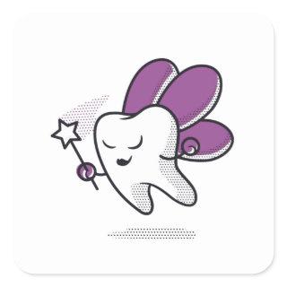 Tooth fairy square sticker