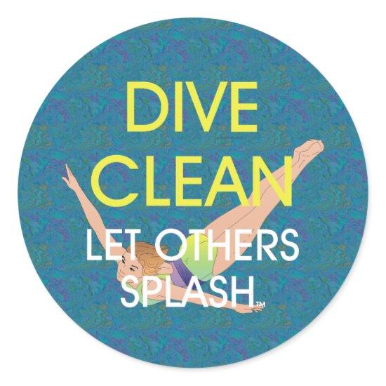 TOP Dive Clean Classic Round Sticker