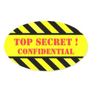 top secret - confidential oval sticker
