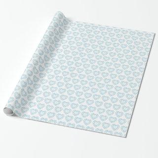 Topaz heart gemstone blue line art pattern wrap