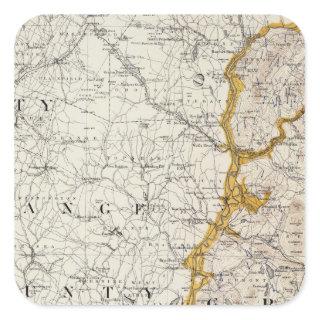 Topographic and Glacial Map of New Hampshire 2 Square Sticker