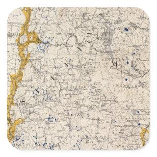 Topographic and Glacial Map of New Hampshire Square Sticker