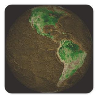Topographic Map of Earth Square Sticker