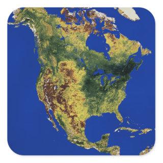 Topographic View of North and Central America Square Sticker