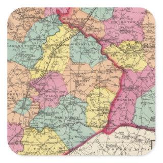 Topographical atlas of Maryland counties 5 Square Sticker