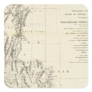 Topographical Map of Nevada and Arizona Square Sticker