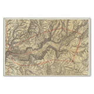 Topographical Map of The Yosemite Valley 2 Tissue Paper