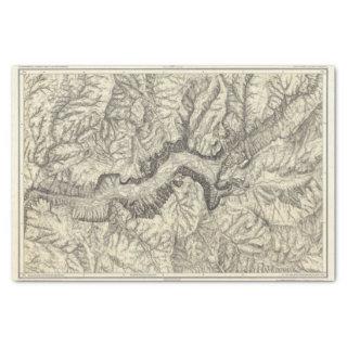Topographical Map of The Yosemite Valley Tissue Paper
