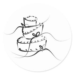 Topsy Turvy Wedding Cake Classic Round Sticker