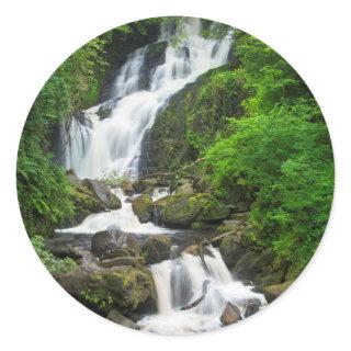 Torc waterfall scenic, Ireland Classic Round Sticker