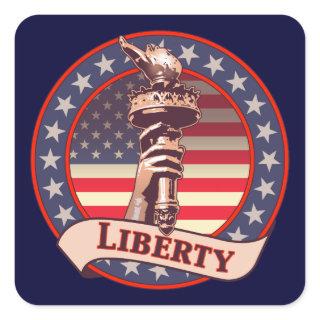 Torch of Liberty Square Sticker