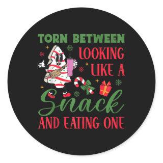 Torn Between Looking Like A Snack And Eating One C Classic Round Sticker