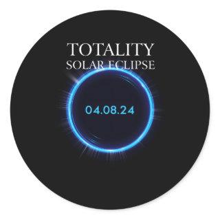 Total Solar Eclipse 2024 America 040824 Astronomy Classic Round Sticker