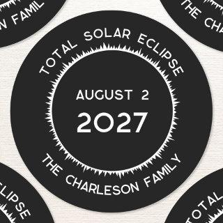 Total Solar Eclipse 2027 Personalized  Classic Round Sticker