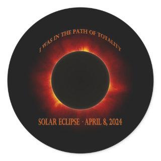 Total Solar Eclipse Classic Round Sticker