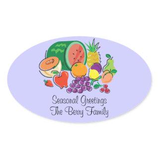 Totally Fruity_Cornucopia_Personalized Oval Sticker