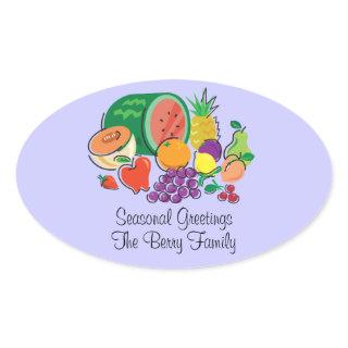 Totally Fruity_Cornucopia_Personalized Oval Sticker